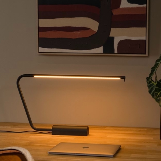 Lampada da scrivania nera moderna led 6,5w 2600k touch dimmer