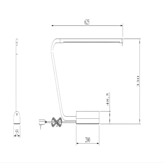 Lampada da scrivania nera moderna led 6,5w 2600k touch dimmer