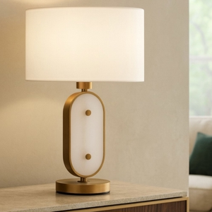 Visualizza i dettagli per Maytoni marmo lampada da tavolo oro ottone stile contemporaneo Maytoni marmo lampada da tavolo oro ottone stile contemporaneo