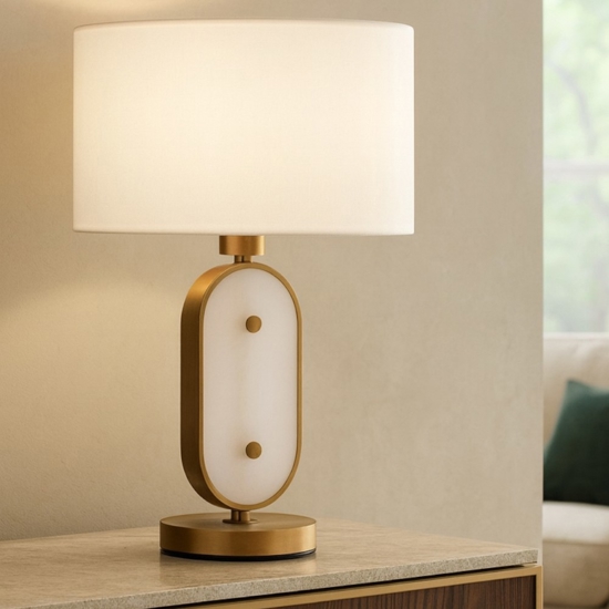 Maytoni marmo lampada da tavolo oro ottone stile contemporaneo