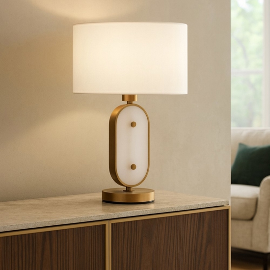 Maytoni marmo lampada da tavolo oro ottone stile contemporaneo