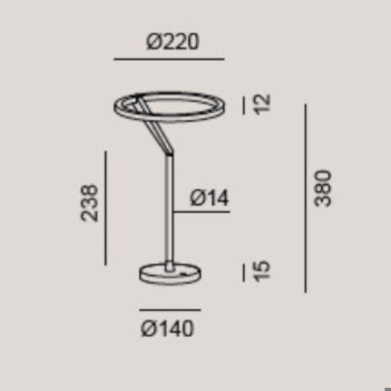 Lampada da tavolo bianca moderna led 15w 3000k 4000k vivida meridiana