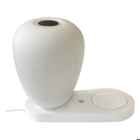 Lampada da comodino per camera da letto usb caricatore wireless bianca moderna
