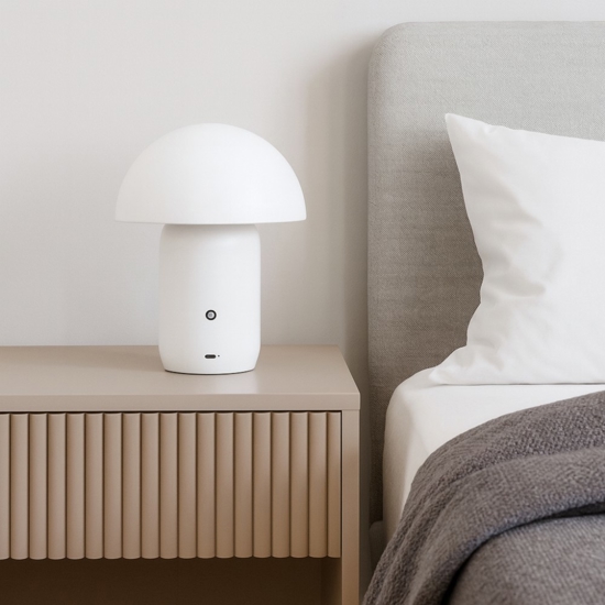 Lampada da comodino moderna fungo led 2w 3000k bianca dimmerabile