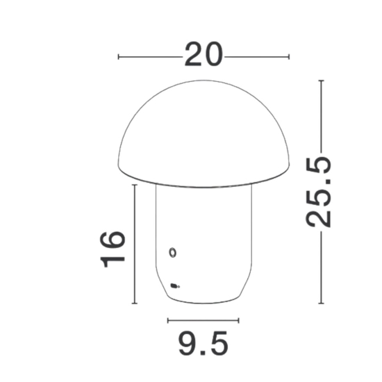 Lampada da comodino moderna fungo led 2w 3000k bianca dimmerabile