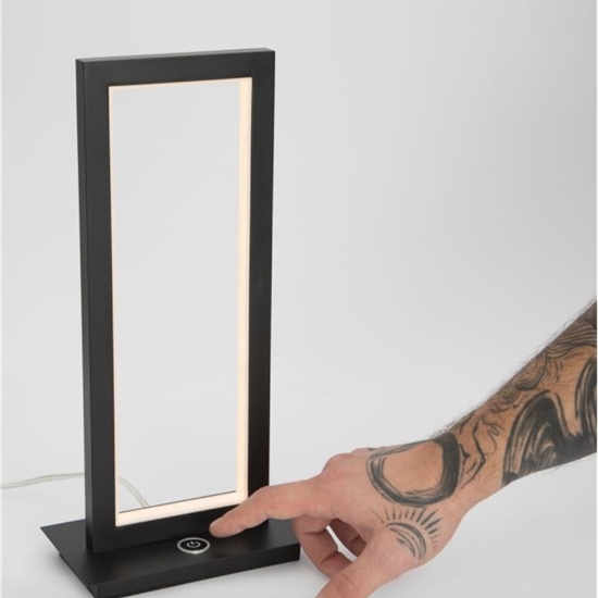 Abat-jour lampada da comodino nera led 12w 3000k design
