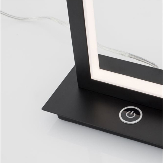Abat-jour lampada da comodino nera led 12w 3000k design