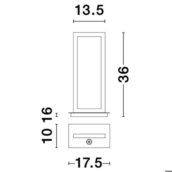 Abat-jour lampada da comodino nera led 12w 3000k design