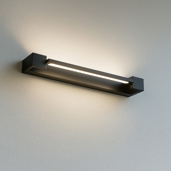 Applique da parete orientabile nera led 3000k milo ondaluce