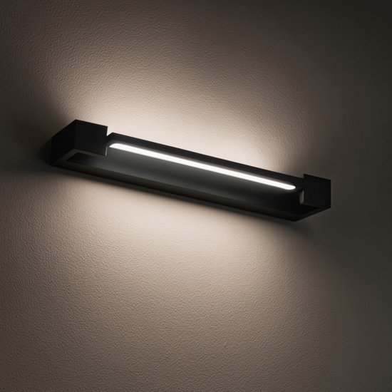 Applique da parete orientabile nera led 3000k milo ondaluce