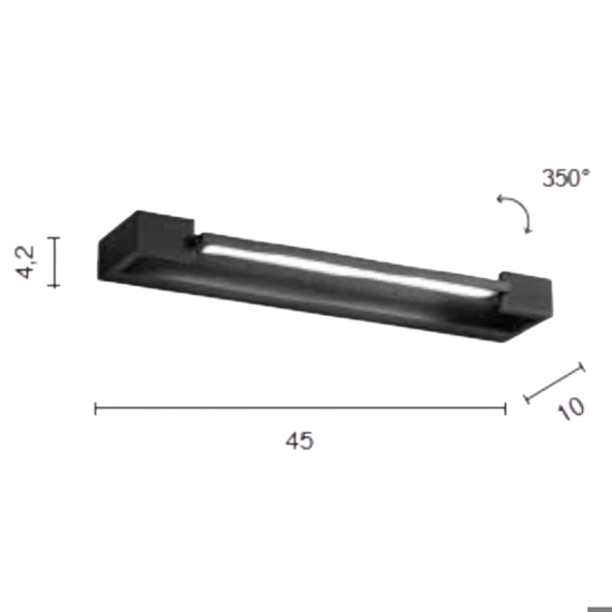 Applique da parete orientabile nera led 3000k milo ondaluce