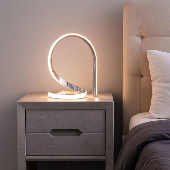 Abat jour camera da letto cromata design moderna led 8w 4500k