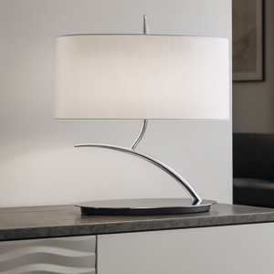 Lampada ta tavolo cromo lucido moderna design ovale