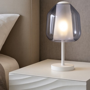 Visualizza i dettagli per Abat jour da comodino double skin toplight moderna bianco blu Abat jour da comodino double skin toplight moderna bianco blu