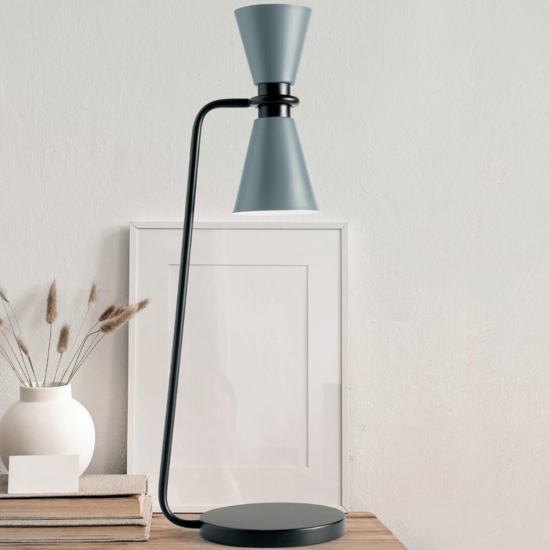 Sforzin graal lampada da tavolo grigio da soggiorno 2 luci dimmerabile Sforzin graal lampada da tavolo grigio da soggiorno 2 luci dimmerabile