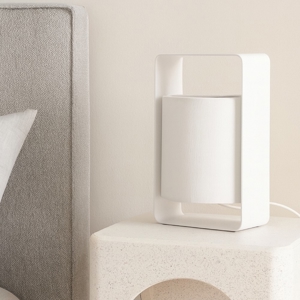 Lampada da comodino per camera da letto moderna paralume bianco