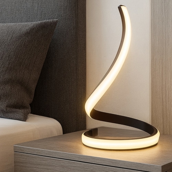 Abat-jour da comodino moderna led marrone ossido per camera da letto