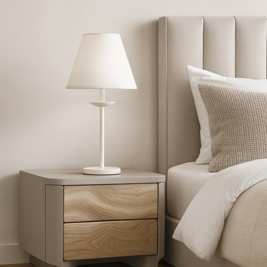 Abat-jour shabby chic bianco lampada comodino ducale perenz illuminazione