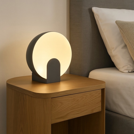 Lampada da comodino abat-jour nera design moderna led 5w 3000k