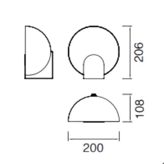 Lampada da comodino abat-jour nera design moderna led 5w 3000k
