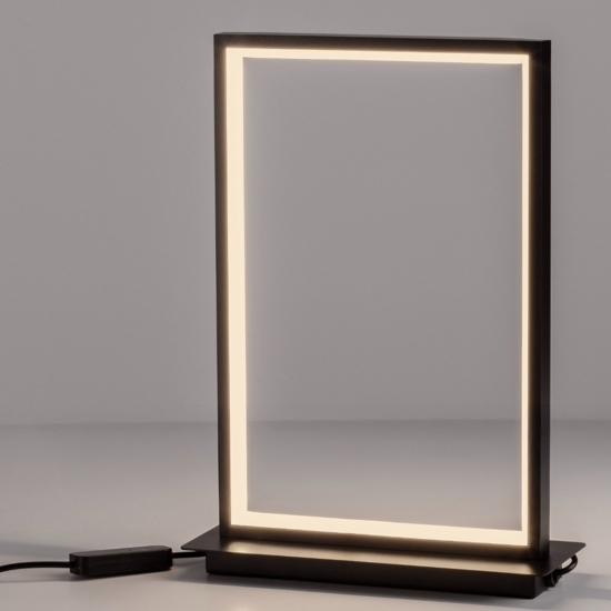 Abat-jour lampada da comodino moderna led 3200k rettangolare nera Abat-jour lampada da comodino moderna led 3200k rettangolare nera