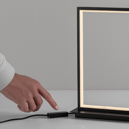 Abat-jour lampada da comodino moderna led 3200k rettangolare nera Abat-jour lampada da comodino moderna led 3200k rettangolare nera