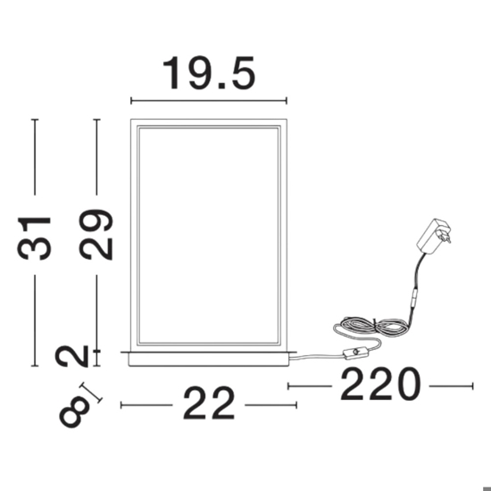 Abat-jour lampada da comodino moderna led 3200k rettangolare nera Abat-jour lampada da comodino moderna led 3200k rettangolare nera