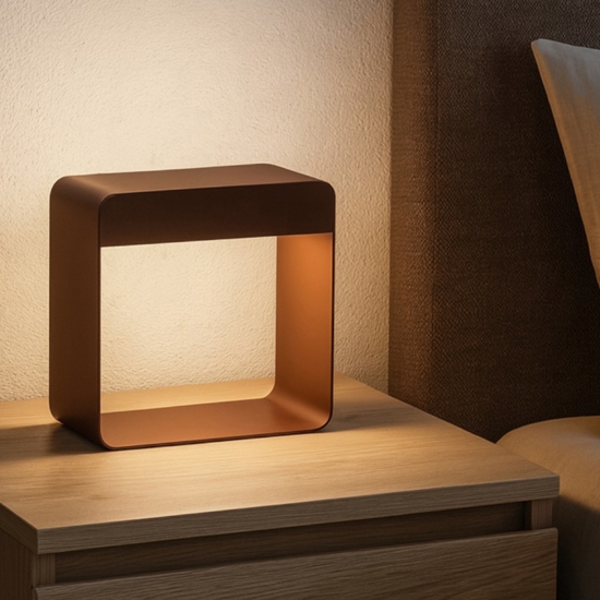 Linea light dama lampada da comodino marrone led 3000k portatile