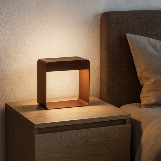 Linea light dama lampada da comodino marrone led 3000k portatile