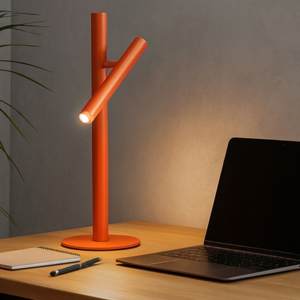 Gls gea luce lampada da scrivania arancione led 3000k orientabile