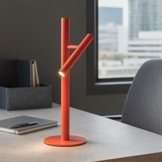 Gls gea luce lampada da scrivania arancione led 5w 3000k orientabile
