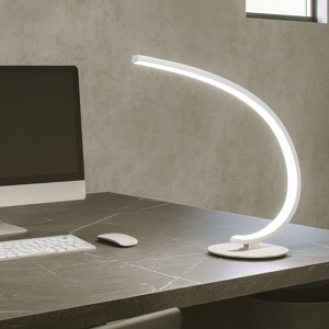 Lampada da scrivania bianca gea luce led 12w 3000k design moderna