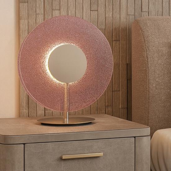 Abat jour per cameretta ondaluce lt candy vetro rosa led moderna