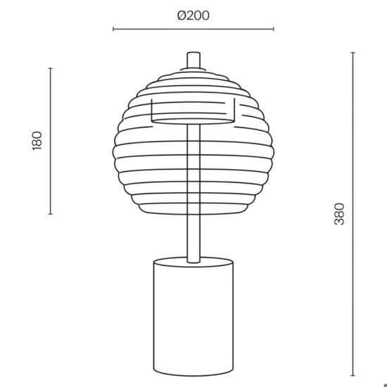 Maytoni mystic lampada da tavolo moderna nera paralume sferico
