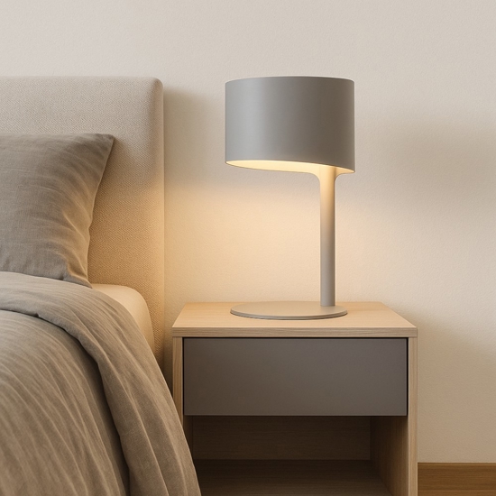 Lampada da comodino moderna grigio per camera da letto