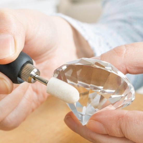 Lampada da tavolo in cristallo ambrato paralume nero