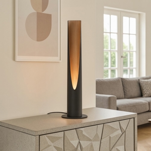 Barbotto eglo lampada da tavolo con dettagli in legno moderna