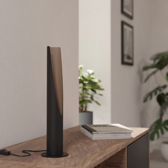 Barbotto eglo lampada da tavolo con dettagli in legno moderna
