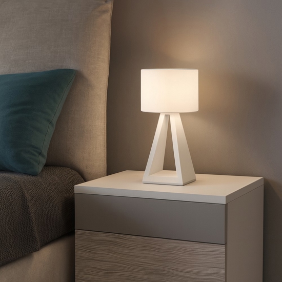 Vivida pup glass lampade da comodino moderne led 7w 3000k touch dimmer vetro bianco