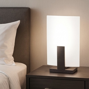 Abat jour da comodino per camera da letto moderna legno wenge