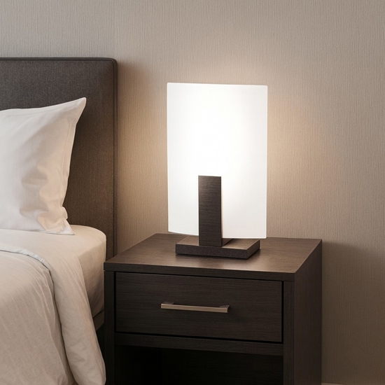 Abat jour da comodino per camera da letto moderna legno wenge
