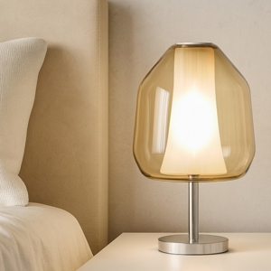 Top light abat-jour per camera da letto moderna vetro ambra