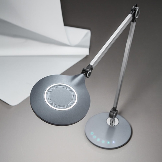 Lampada da scrivania disk perenz antracite led 9w cct dimmerabile