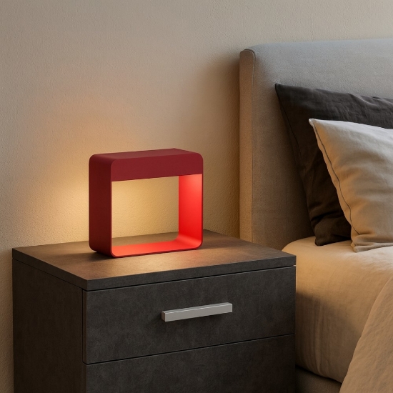 Abat jour da comodino rossa dama linea light led 3000k portatile