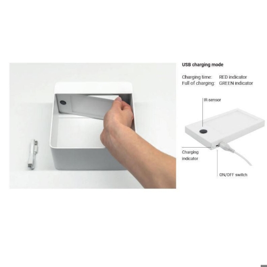 Abat jour da comodino rossa dama linea light led 3000k portatile
