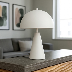 Lampada da tavolo grigio chiaro design moderno tonda