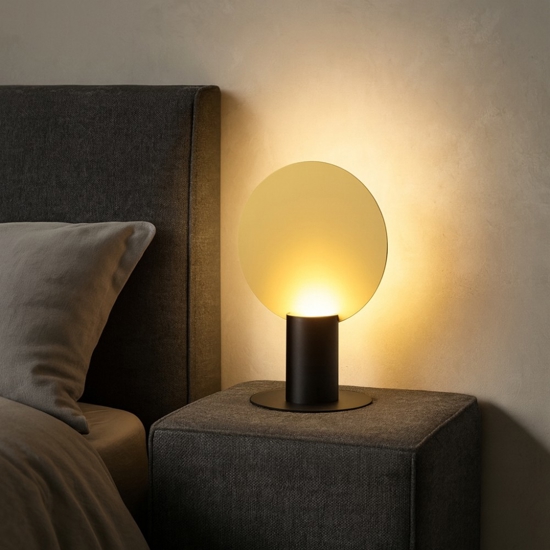 Sarona eglo abat jour lampada da comodino nero oro moerna