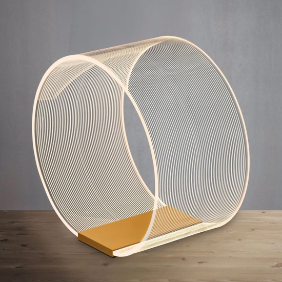 Lampada da comodino design moderna abat jour oro