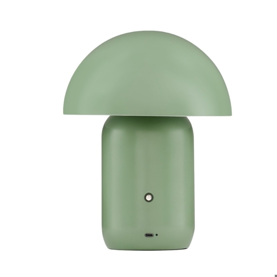 Lampada da comodino fungo moderna portatile verde usb ricaricabile