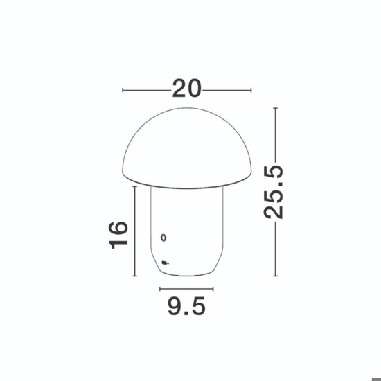 Lampada da comodino fungo moderna portatile verde usb ricaricabile